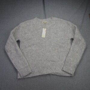 Copper Key Sweater Women Medium Gray Knit Speckled Long Sleeve Pullover Crewneck